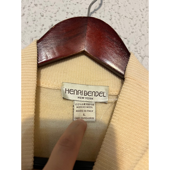 Vtg Henri Bendel Made in Italy Extra Fine Merino Wool Funnel Neck Sweater - Picture 5 of 5